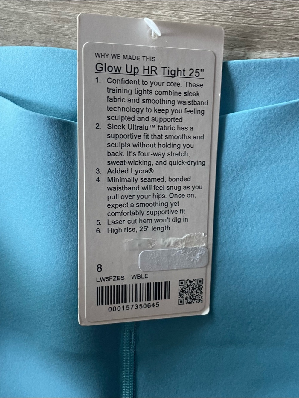 Size 8 NWT lululemon Glow Up Super-High-Rise SHR Tight 25" in Washed Blue - Picture 3 of 6